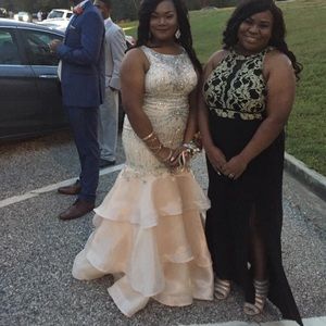 Black N Gold Prom Dress